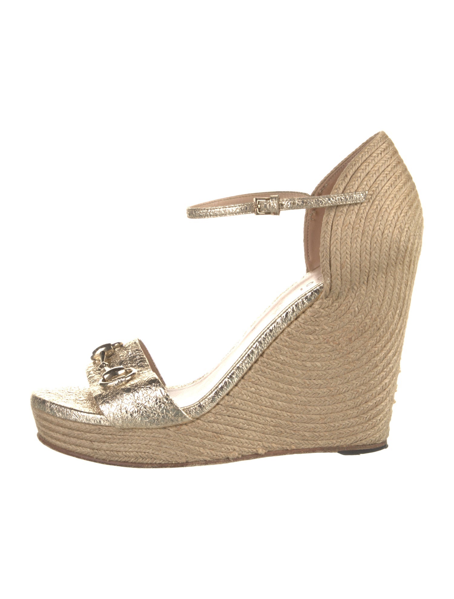 Gucci Horsebit Accent Leather Espadrilles